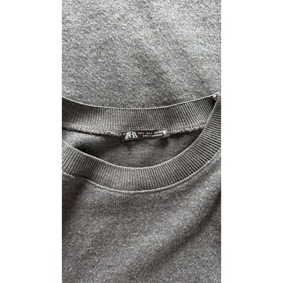 ZARA Women's Dress Size L Gray Short Sleeve Shift Dress Minimalist Casual - Picture 4 of 7